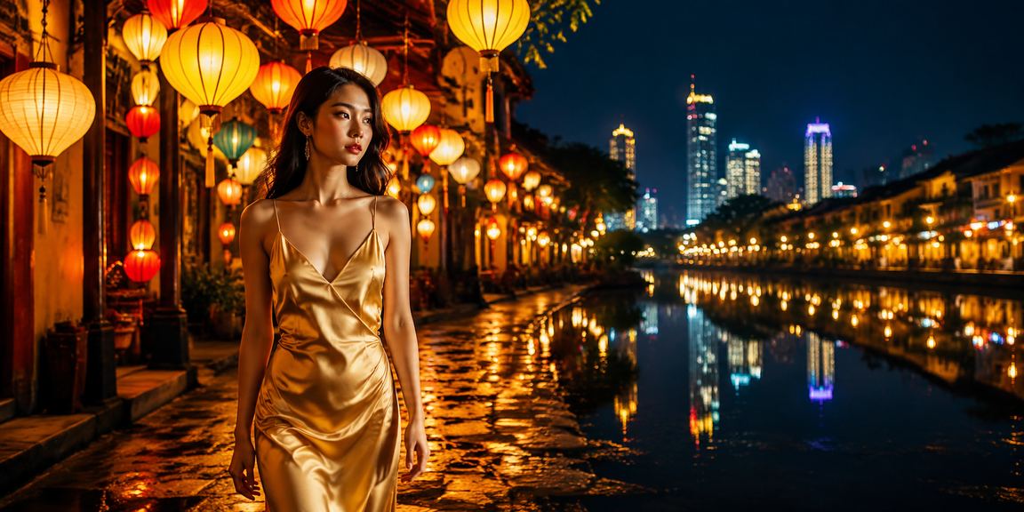Người chơi thưởng thức trò chơi bài tại chợ đêm Hội An với không khí sôi động